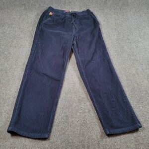 Empyre Relax Pants Mens 31x29 Blue Corduroy Sweatpants Drawstring Lounge Casual